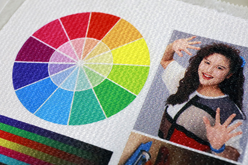 色相環と人物写真のサンプルプリント